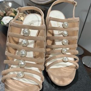 Beige Suede CHANEL sandals